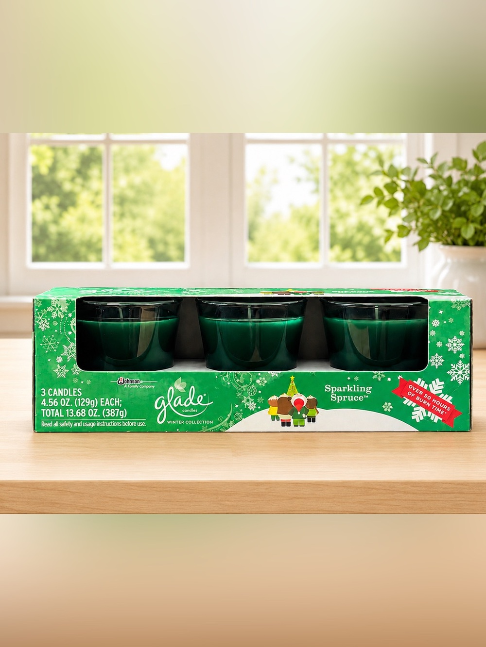 Glade Limited Edition Winter Collection Sparkling Spruce 4.56 oz Candles 3-Pack